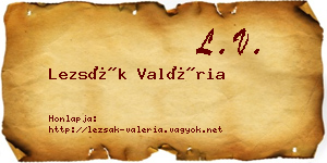Lezsák Valéria névjegykártya